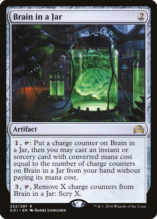 DailyMTGcards's tweet photo. Card name: #BraininaJar
Card type: Artifact
Edition: Shadows over Innistrad (SOI) Nº 252
#MTG #MagictheGathering #MTGArena #EDH https://t.co/xZN0zPCUSg