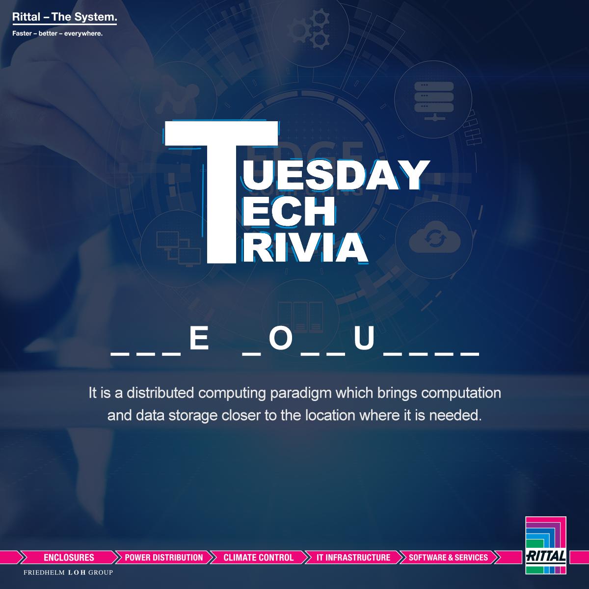 RittalCanada's tweet image. #TuesdayTechTrivia Guess the word - This technology enables on premise data processing, empowering organisations of today. #RittalCanada ##ITInfrastructure #FasterBetterEverywhere #25years