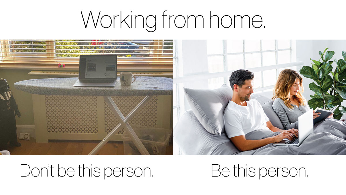 yaasastudios's tweet photo. People are getting creative with working from home, but honestly, what's better than to work from the comfort of your own (adjustable) bed. No pillow stacking, just pure comfort. Order today, ships tomorrow. https://t.co/odYuNB5ylH