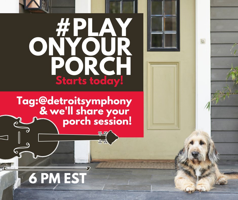We've noticed local community members are launching a daily 6PM EST #playonyourporch mission and it starts today! It's 50 degrees and sunny in Detroit: let's make some neighbors smile! Tag us in your stories feeds at: <a href="/detroitsymphony/">Detroit Symphony</a> to share your porch sessions! #IAMDSO