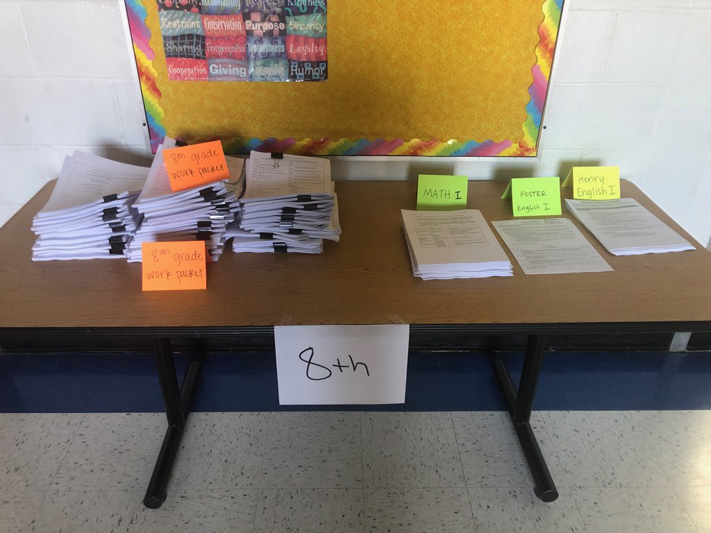 TheRugbyRaider's tweet photo. @TheRugbyRaiders are ready with work packets and chromebooks for students to pick up Wednesday 3/18 &amp; Thursday 3/19 8am to 8 pm.  #LearnFromHome starts Friday 3/20. How can we help?  #WeAreRugby #HCSfamily https://t.co/pG9Sdu3psh
