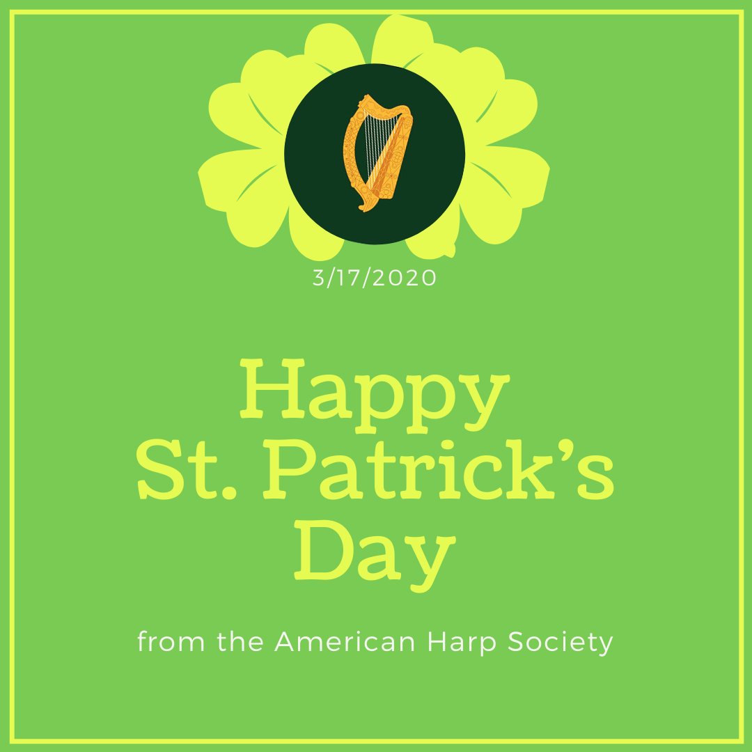 Happy St. Paddy's Day from the American Harp Society! #StPaddysDay #harpist
