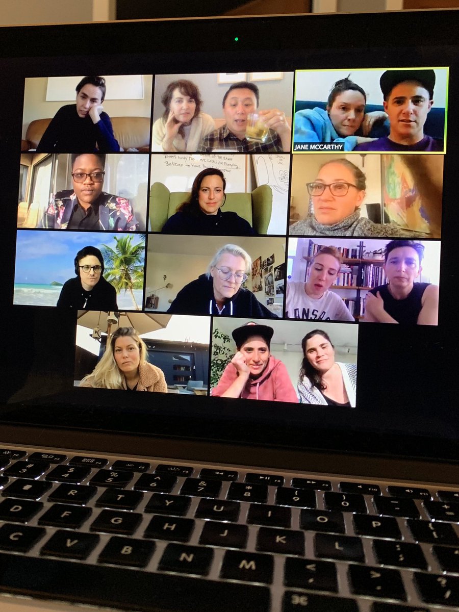 inlandemperor's tweet photo. Cocktail hour in the time of Covid-19. #whoszoominwho #remoteintimacy #queerfam https://t.co/p4RUBEEWVW