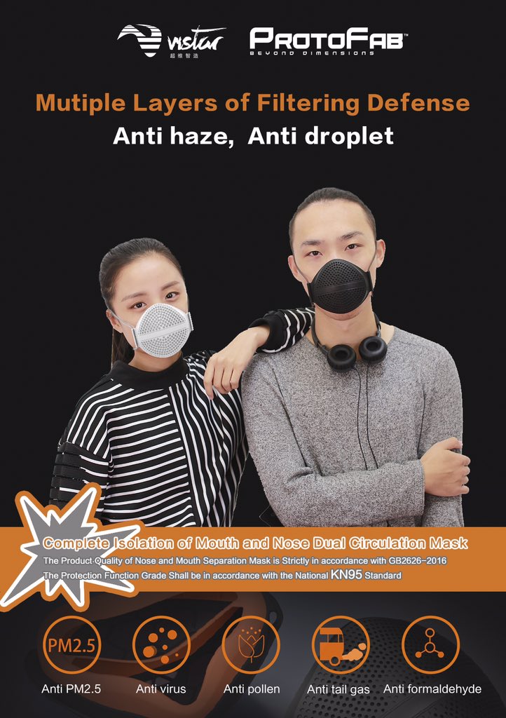 Colin54648805's tweet photo. The first mouth and nose isolation face #mask made by #protofab, if you need, please contact me：colin.lin@duchgroup.com https://t.co/tuRXVCDkJ4