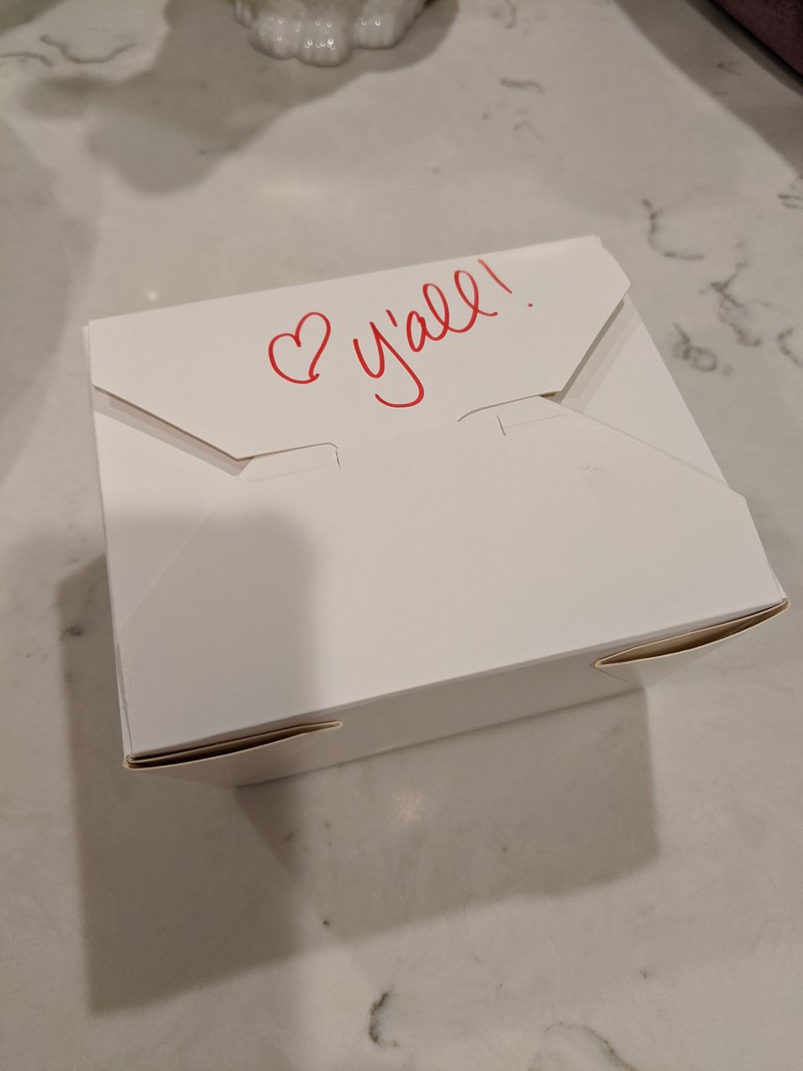 My husband and are are committed to #dininglocal and supporting local restaurants in our neighborhood during this difficult time. Thanks to the staff at Kitchen Table Café in Arabi for the sweet to-go notes and treats. We appreciate you! #lovethyneighborhood #shoplocal