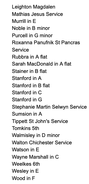 TheEvensongCup's tweet photo. 1. I miss evensong
2. Here's my working list! What've I missed? I want 64 entries in total
3. This is meant to be fun! Please don't be mean or rude
4. The "competition" is just a vehicle to obsess over this music WE ALL LOVE
5. I want the final list of entries to be more diverse https://t.co/V2Ma69udor