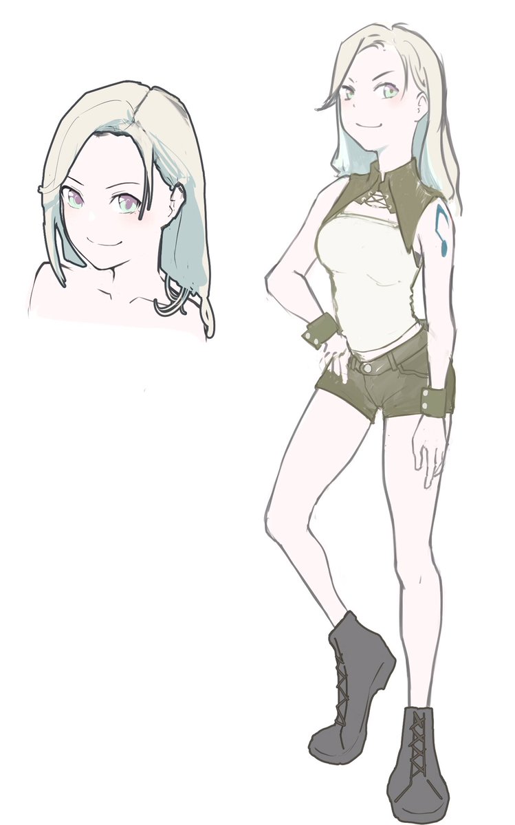 オリキャラ考え中ー 悪戦苦闘してますが とりあえずラフはこんな感じになりまし 春律のイラスト