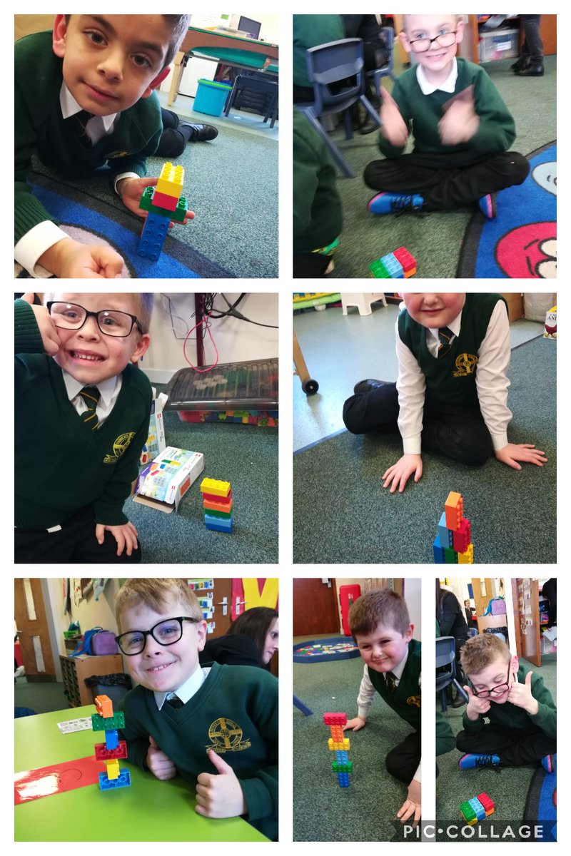 StPatricksEP's tweet photo. More 6 brick challenges! #rainbowroom #legochallenge #stpatsSTEM https://t.co/Tyx5lAgele