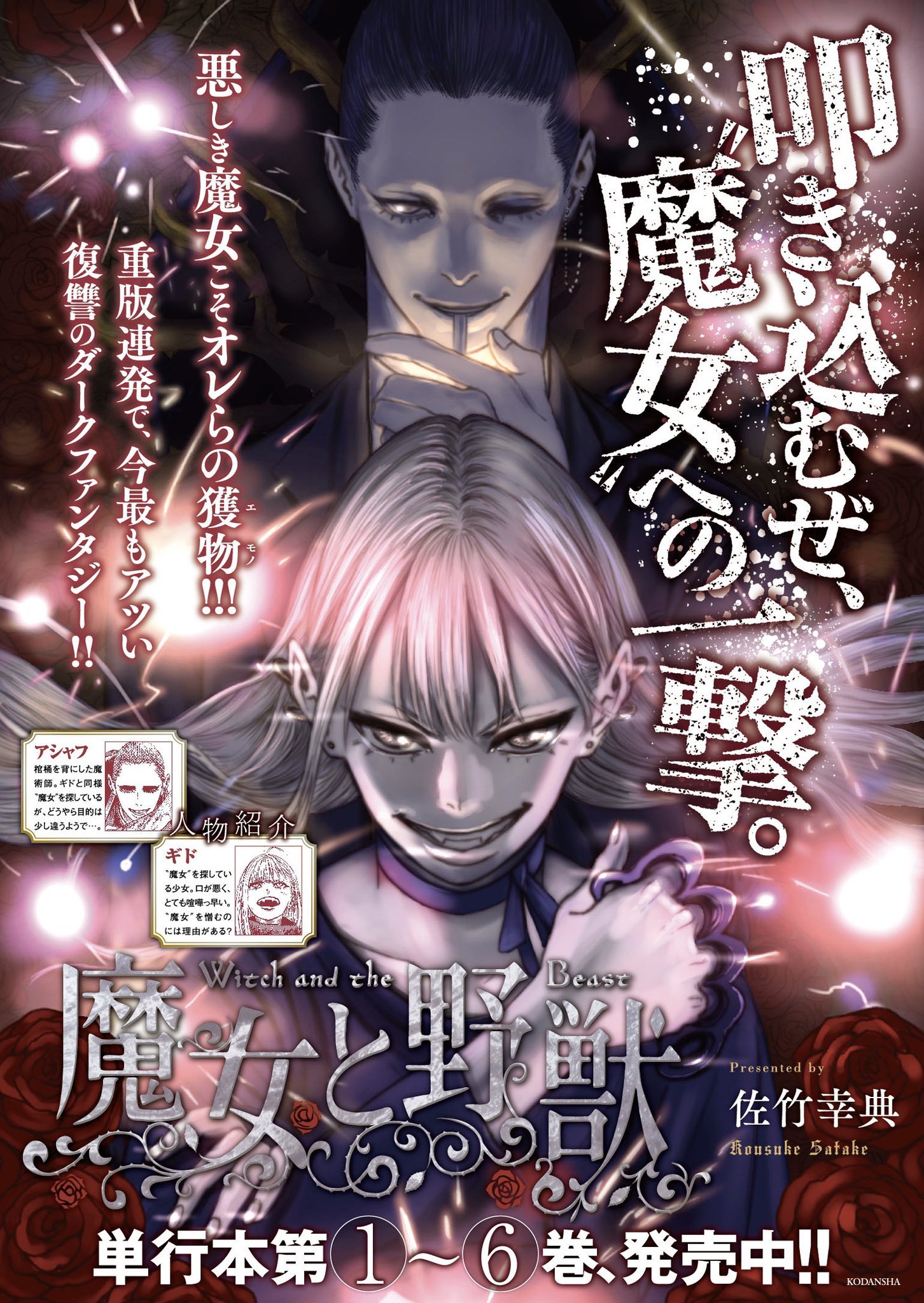 ヤングマガジン白木 プレゼントキャンペーン 魔女と野獣 単行本第6巻が本日発売 佐竹幸典先生の直筆サイン入りポスターを ご購入頂いた方限定で3名様にプレゼントします 詳細は画像 を 画像 ポスター B4サイズ