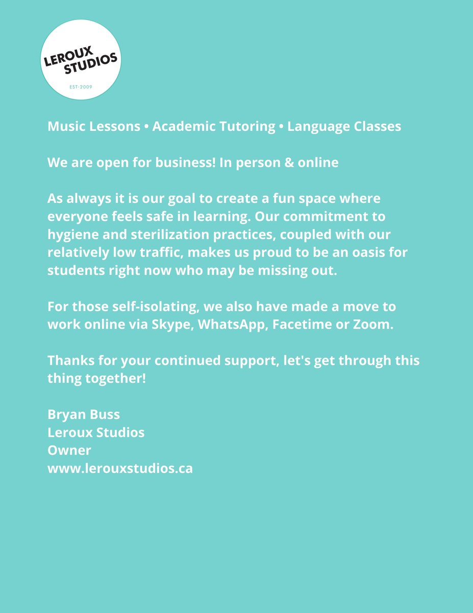 LerouxStudios's tweet photo. We are open - in person &amp; online - https://t.co/B6ySYPJs6v https://t.co/GTuVGqBx4W