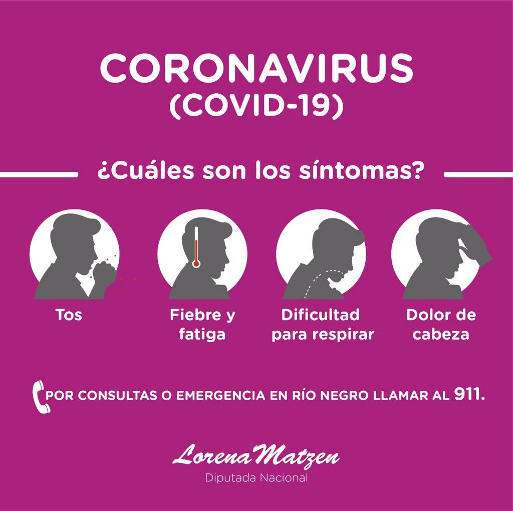 lorematzen's tweet photo. Si tenés consultas sobre #COVID2019 o presentas síntomas, 911 es la línea de atención y emergencias para #RíoNegro. https://t.co/0PBcAtunjw