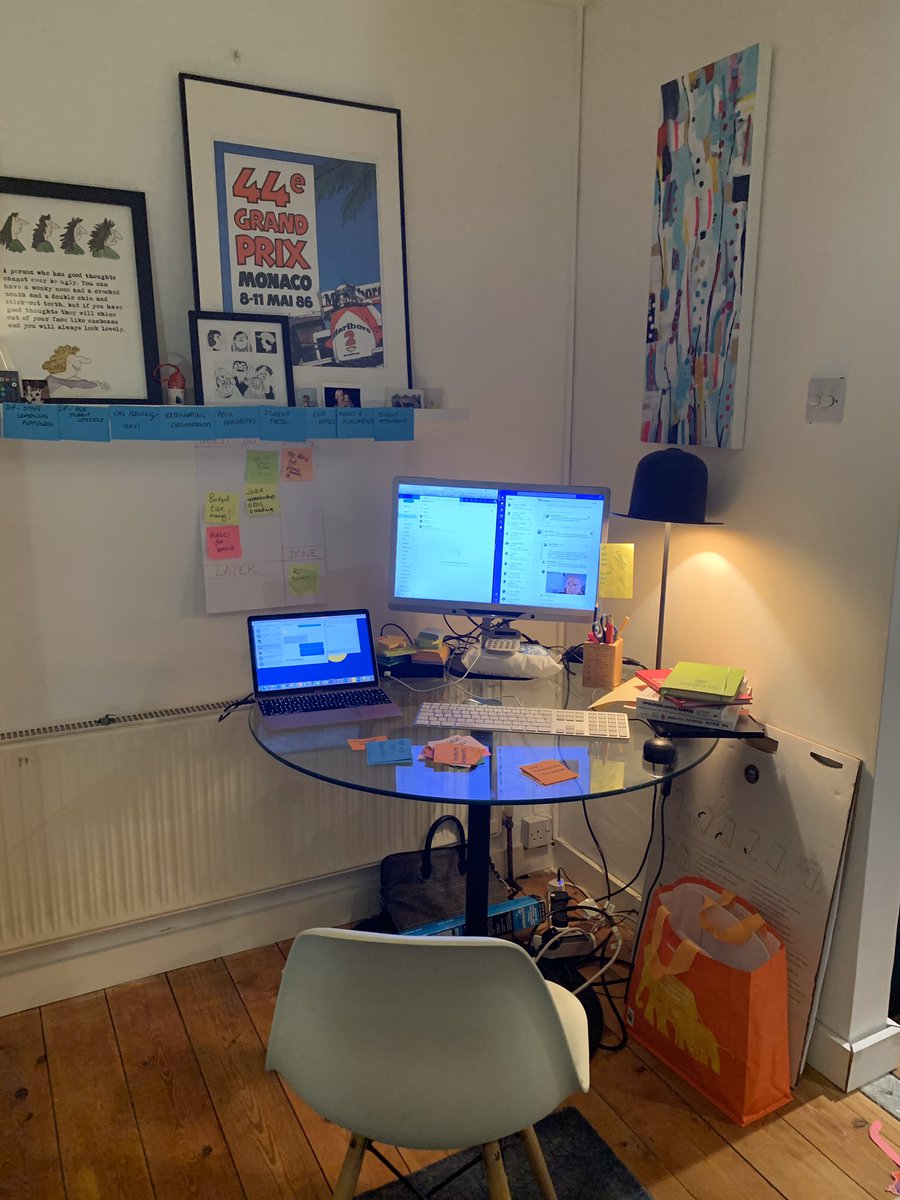 TretheweyAlice's tweet photo. Setting up a station 4 coming weeks. CV19 won’t stop us. I’ve brought little reminders from my office back with me. We’re determined as a team to keep our visual management going. Please share any tips. @UopChange #HEchange #HEtransformation #homeworkingtips https://t.co/teoiXc80MT