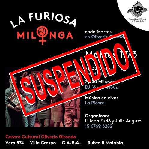 picara_tango's tweet photo. Queridxs amigxs,

Lamentamos comunicarles que debido a razones de público conocimiento nuestra presentación de esta noche queda suspendida 😢 Esperamos reencontrarnos pronto para compartirles nuestra música - En el mientras tanto, ¡a cuidarse! 😱🦠

#coronavirus #cuarentena https://t.co/XAW3YMiwiS
