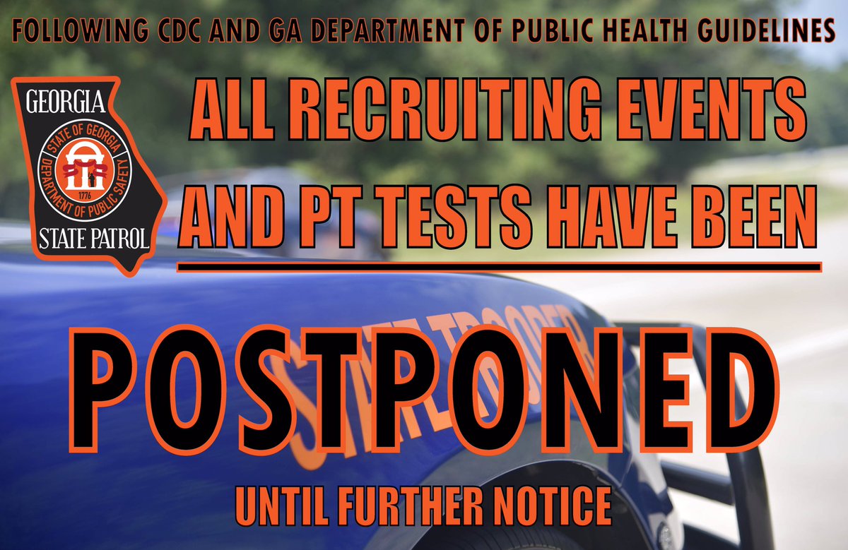 Due to current safety precautions to combat the COVID-19 virus. All recruiting events and PT Assessments have been postponed. #gatrooper #gsp