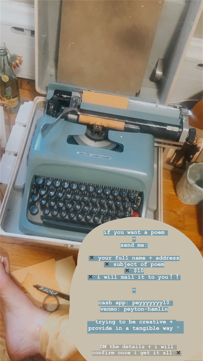 peytonhamlin0's tweet photo. poems ✖️✖️ by mail 

~ p.elise https://t.co/v9OaOvf5OS
