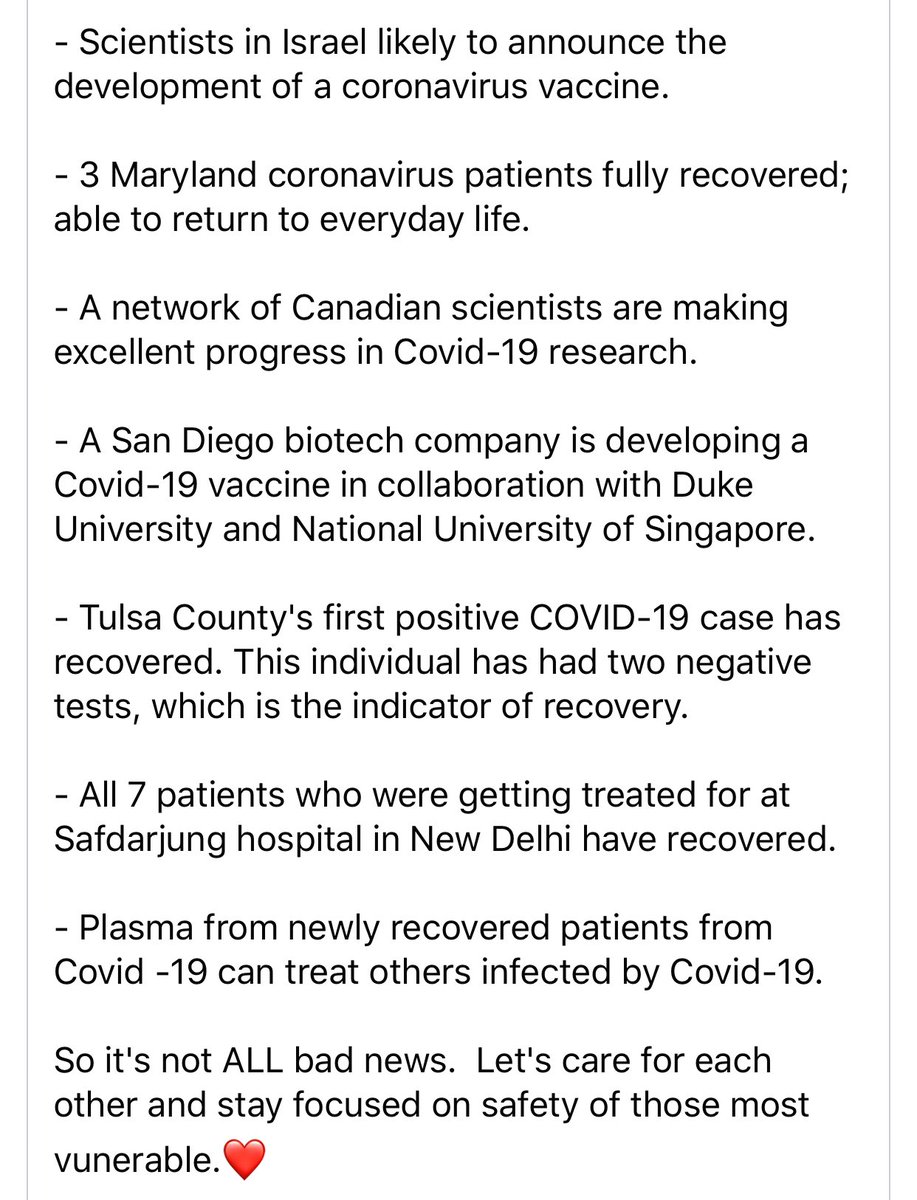 Positive #COVID19 updates from all the negativity.  Long way to go, but sunshine over the horizon. 🤞#stayhomeCanada  Virtual Hugs 🤗 to all.  #seeyouontheotherside