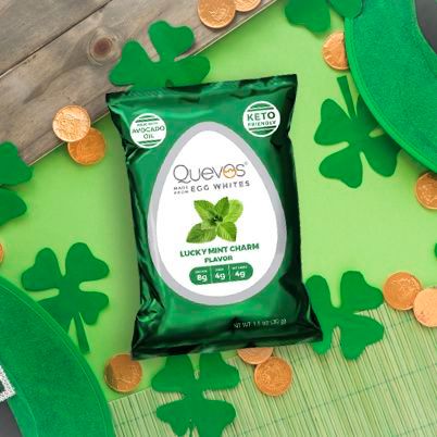 Are you feeling lucky? 🍀 Try your luck with these Lucky Mint Charm flavored Quevos! 9 out of 10 leprechauns recommend 👍🏼 #FakeFlavor