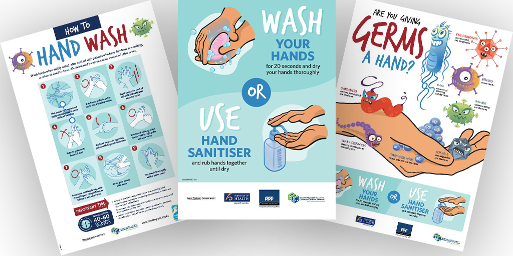 HQSCNZ's tweet photo. To help with the #COVID19 response, our hand hygiene resources are available free-of-charge, until stocks run out. Order them here: https://t.co/lij0lLQGaa. For the most up-to-date and trusted information about COVID-19 in Aotearoa visit @minhealthnz. https://t.co/FZObHbuVzS