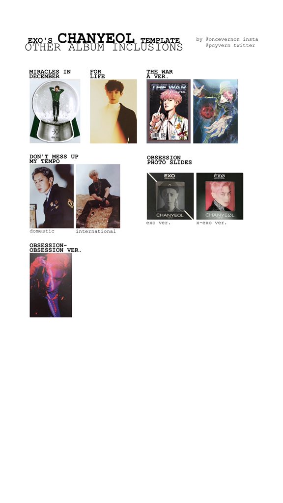 i made exo non-photocard album inclusions templates! all members over at  http://bit.ly/oncevernon 