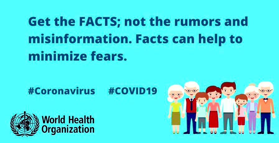 Buffy Wicks (@buffywicks) on Twitter photo IMPORTANT PSA from the <a href="/WHO/">World Health Organization (WHO)</a>👇🏻
The sudden & near-constant stream of news reports a/b #COVID19 can cause anyone to feel worried & overwhelmed.
*FACTS* can help minimize fear & save lives.
Get the *FACTS* on #coronavirus—help fight rumors & misinformation👉🏻bit.ly/2tbtrb0 IMPORTANT PSA from the <a href="/WHO/">World Health Organization (WHO)</a>👇🏻
The sudden & near-constant stream of news reports a/b #COVID19 can cause anyone to feel worried & overwhelmed.
*FACTS* can help minimize fear & save lives.
Get the *FACTS* on #coronavirus—help fight rumors & misinformation👉🏻bit.ly/2tbtrb0