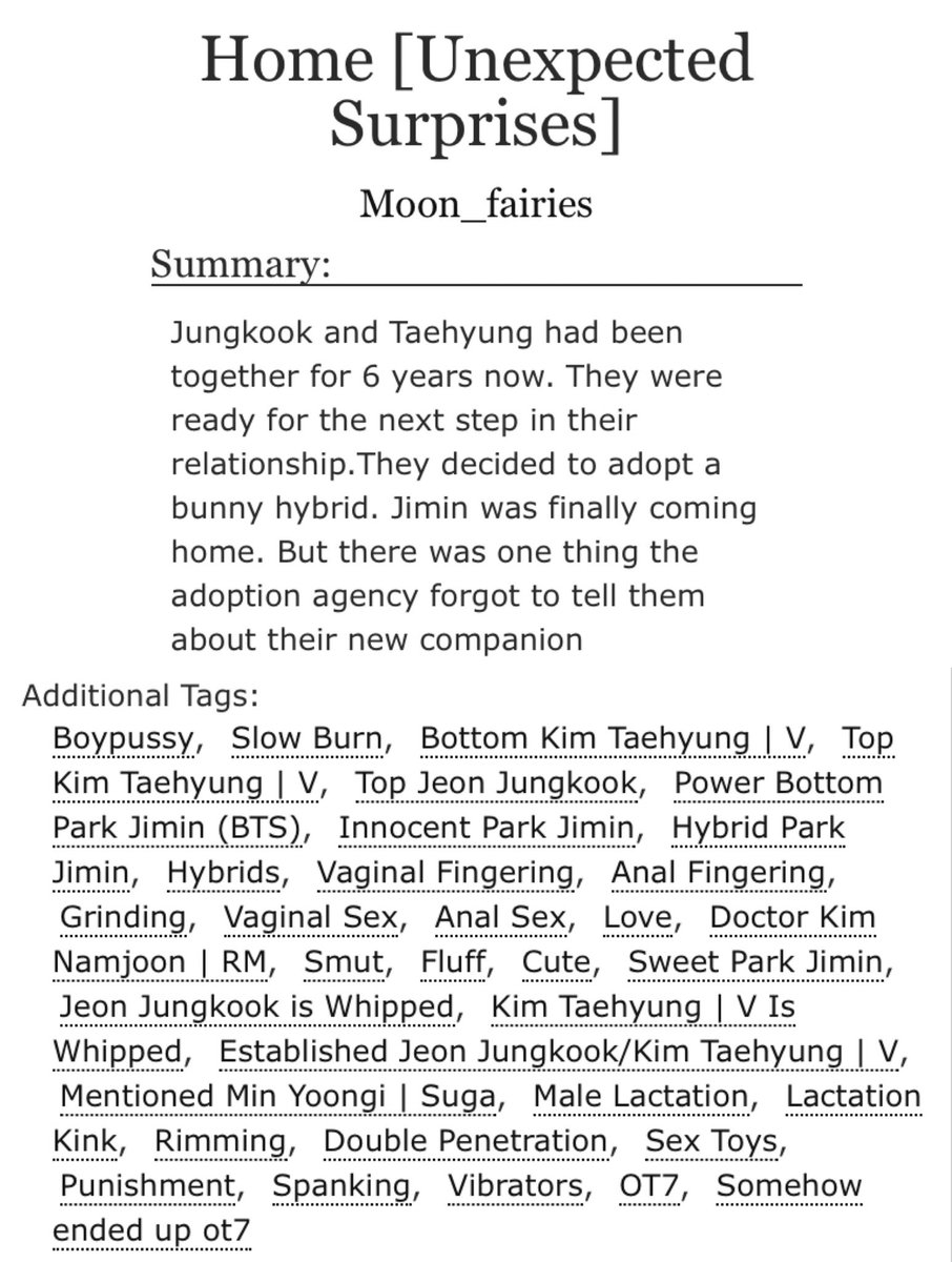  vminkook- smut & crack- 22 chapters - established taekook- hybrid*including the tags because i didn’t read them and was caught completely off guard by jimin’s character, was high key confused the entire time i was reading it https://archiveofourown.org/works/16776301/chapters/3936681