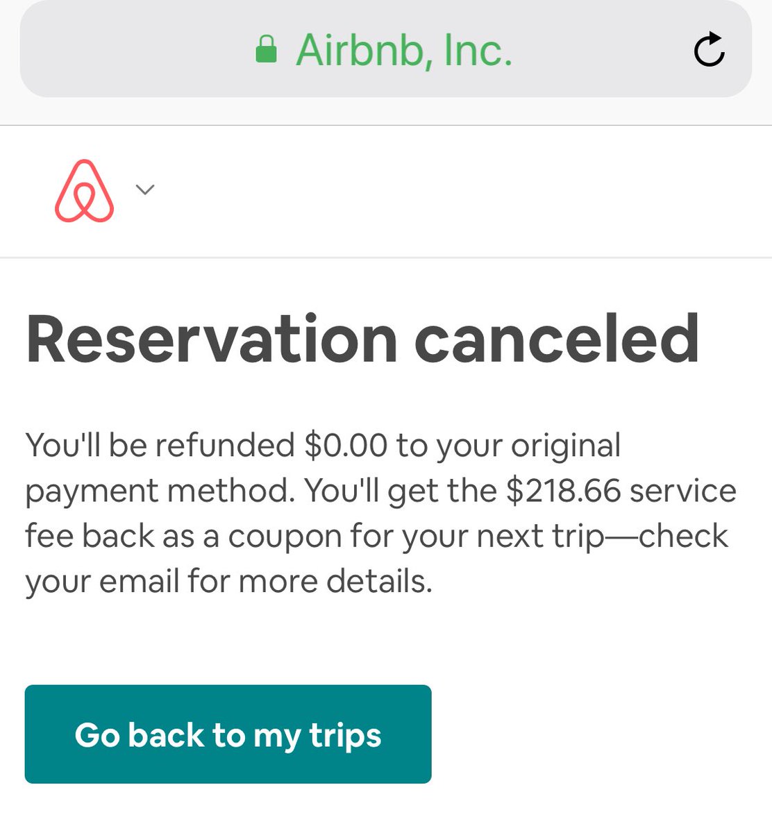 ann_truesdell's tweet photo. @Airbnb seriously?!? Explain to me why I’m still paying a fee for service I’m not going to receive? Why would I be a customer again after this? Taking money from hosts, not refunding customers. You are the only ones not losing. #bebetter #badbusiness #badethics @AirbnbHelp https://t.co/bOaNngQ3kg