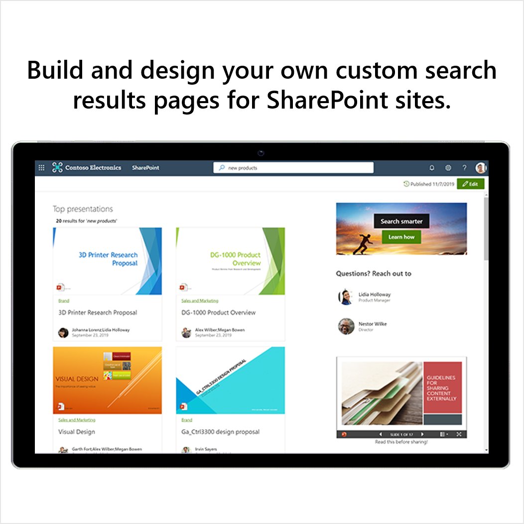 Microsoft Sharepoint Sharepoint Site Owners Will Be Able Customize A Search Results Page On Modern Sites Like Group Connected Team Sites And Communication Sites T Co An8esqj3lh T Co Elfhdjjfwg Twitter