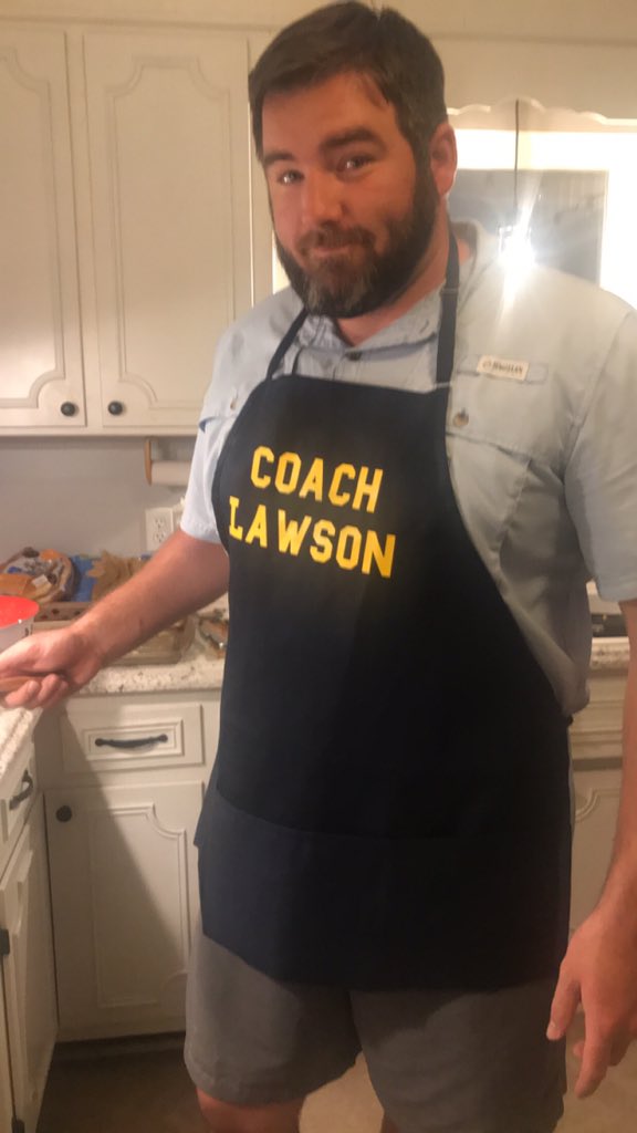 MrsCoachLawson's tweet photo. Day 2 of quarantine: Coach invades the kitchen #coronaquarantine #toomanycooksinthekitchen @coachblawson https://t.co/LMocGlksyb