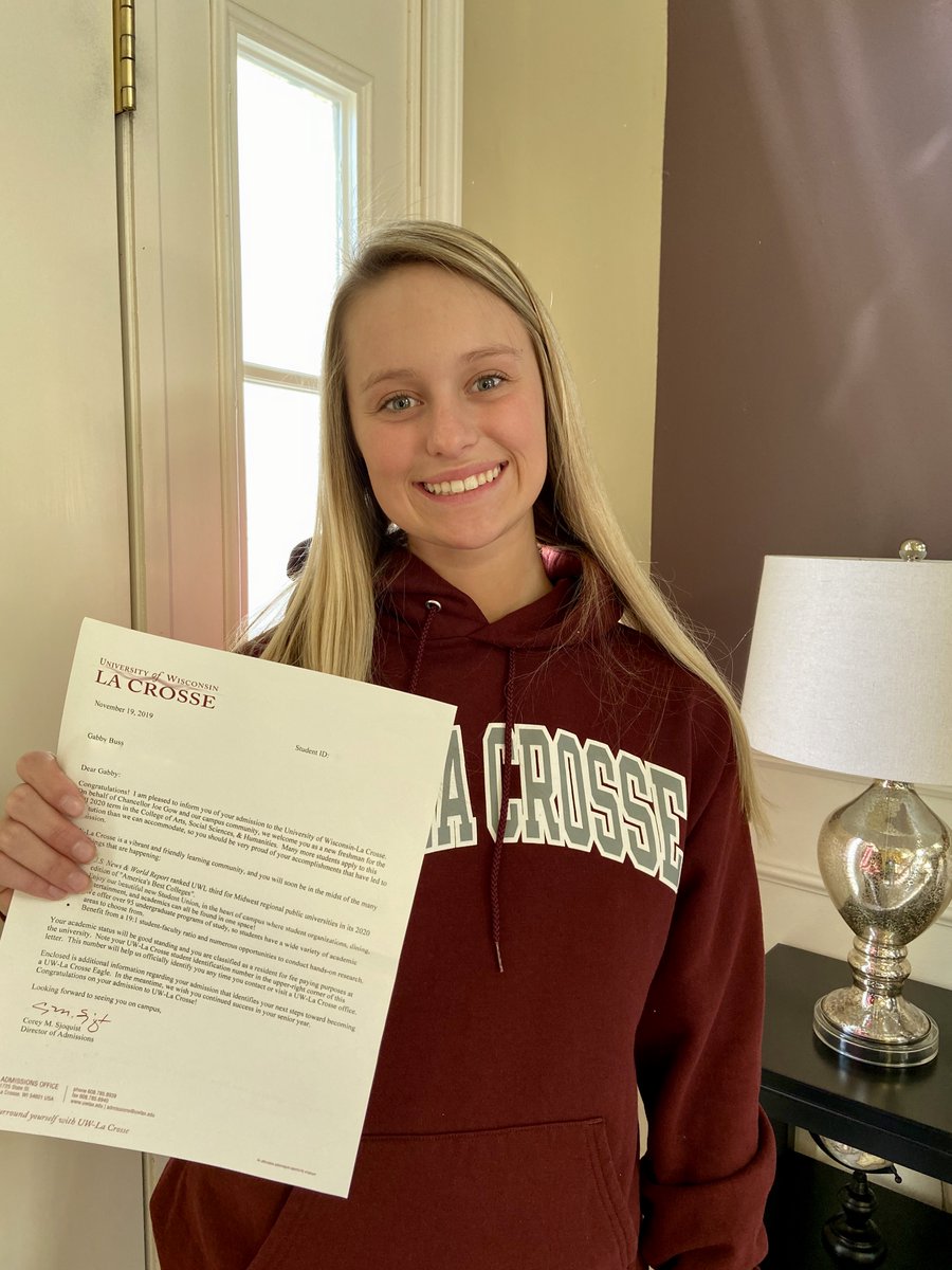 Congratulations to senior Gabby Buss on her plan to attend UW-LaCrosse in the fall. #classof2020 #mhspride #mhsseniorspotlight @MHSIrvine <a href="/MuskegoNorwaySc/">Muskego-Norway Schools</a>