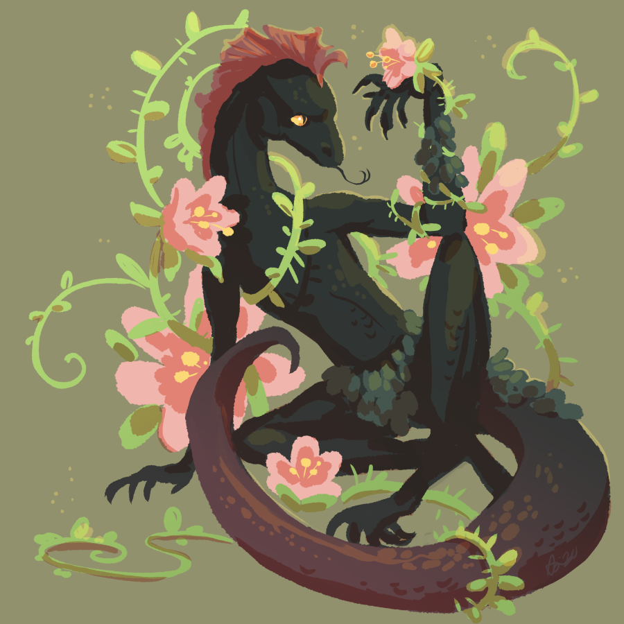 lizardfolk druid Crowley just for the Speak with Plants spell #GoodOmens # DnD