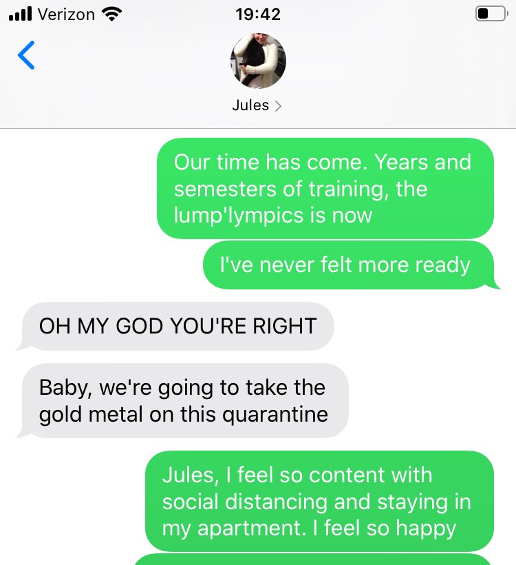 Kaytay_Lay's tweet photo. In middle school @hanadep and I prided ourselves for sitting on the couch for 8 hour spans. Jules and I perfected lumping around - I’m ready to #StayTheFHome https://t.co/q6sZrowyE4