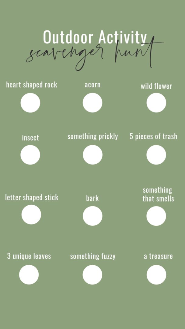 Students need to get outside here is a great Outdoor Scavenger Hunt.