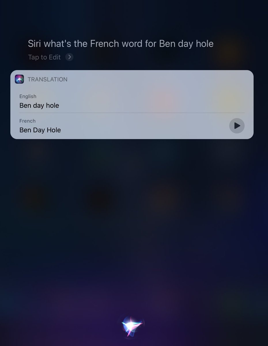 TrumpRussiaTies's tweet image. Siri is worthless.

We were talking about @realdonaldtrump, so I simply asked Siri “what is the French word for “pendejo”. Easy question.

There she is, at the bottom of the pic, hiding in shame, lol.
#UselessTech #QuarantineStories