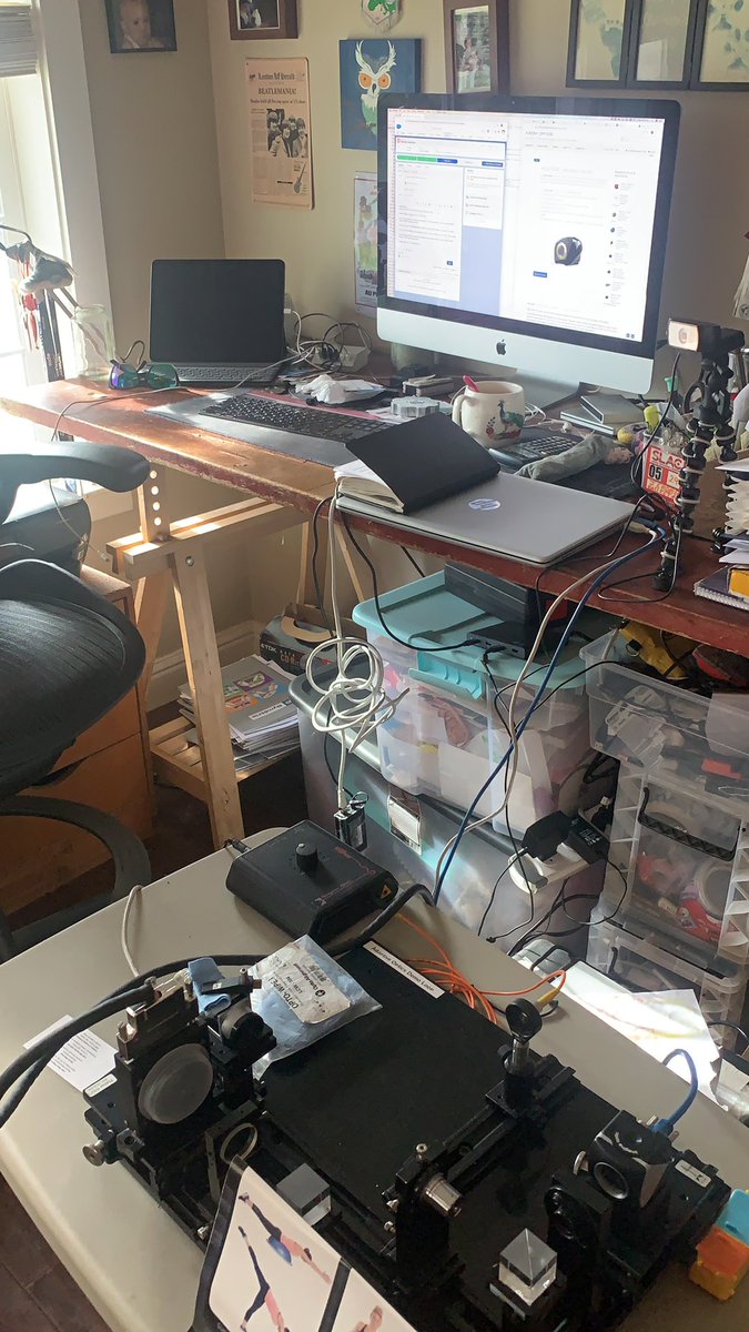 ImagineOptic's tweet image. Home set-up for our california front base. #adaptiveoptics #wavefrontsensing #axiomoptics #imagineoptic #FlattenTheCurve