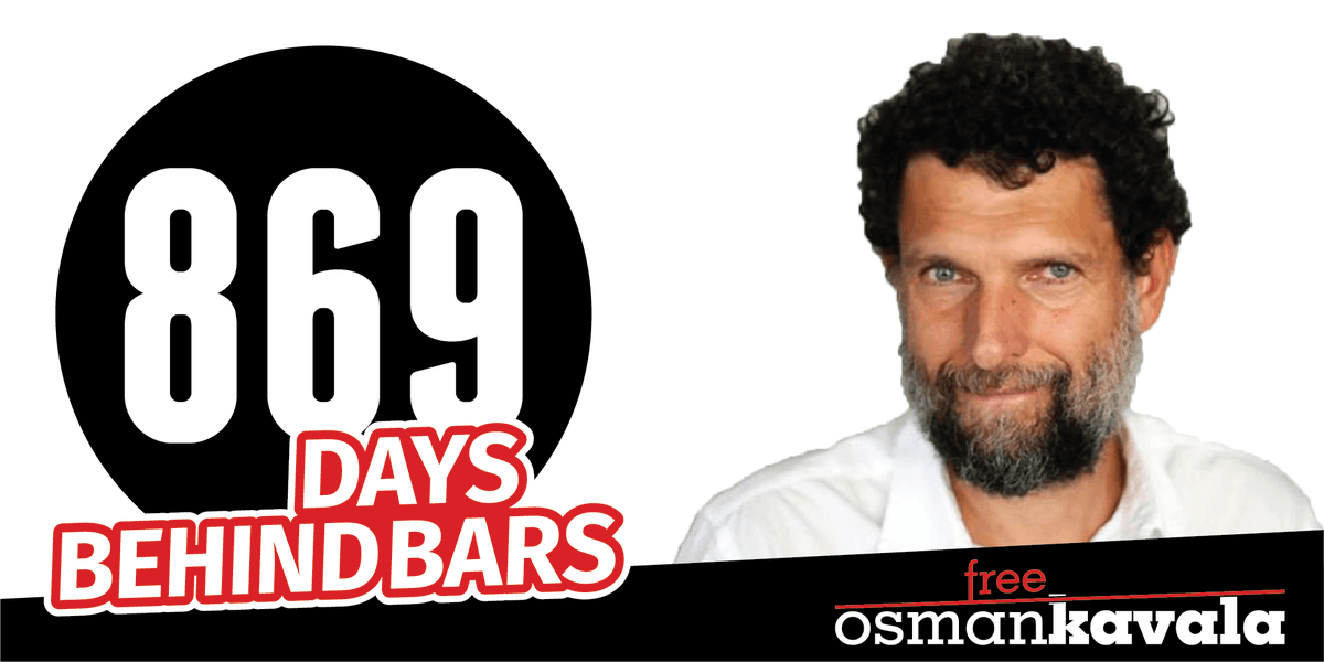 FreeOsmanKavala's tweet photo. 869 days BEHIND BARS!

#FreeOsmanKavala https://t.co/M3GDPAvrTn