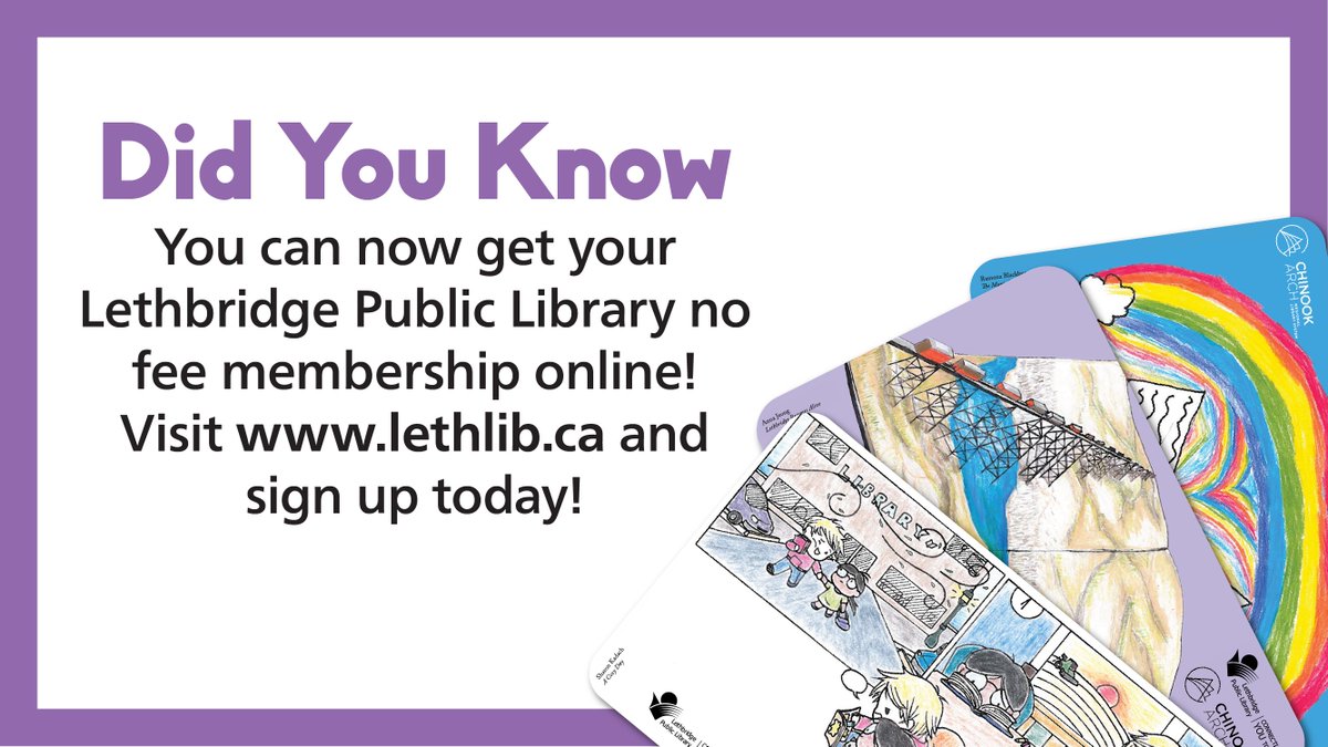 Did you know you can get your Lethbridge Public Library card online and start borrowing our eBooks as soon as your signed up?! Visit lethlib.ca/get-ecard to get your card today!