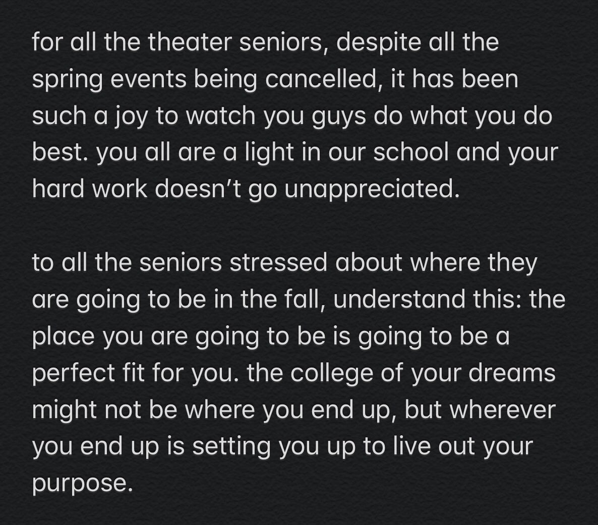 Anderson68688's tweet photo. #mckboyd - a message for seniors ❤️ https://t.co/yVEnSkEorZ