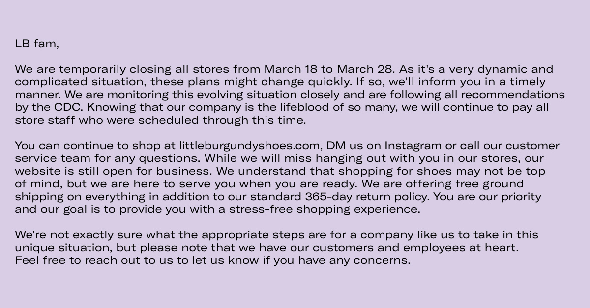 A message regarding COVID-19

Take care!

LB team,

Toll-Free: 1-800-292-0068
DM: <a href="/LittleBurgundy/">Little Burgundy</a>