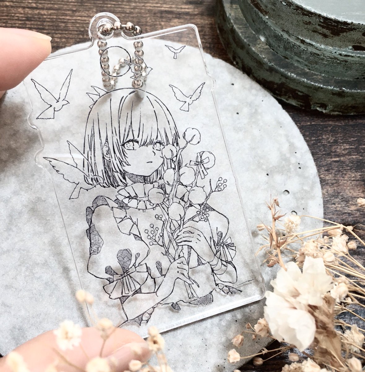 新作 Acrylickeychain
私を包んで / Line drawing ver 