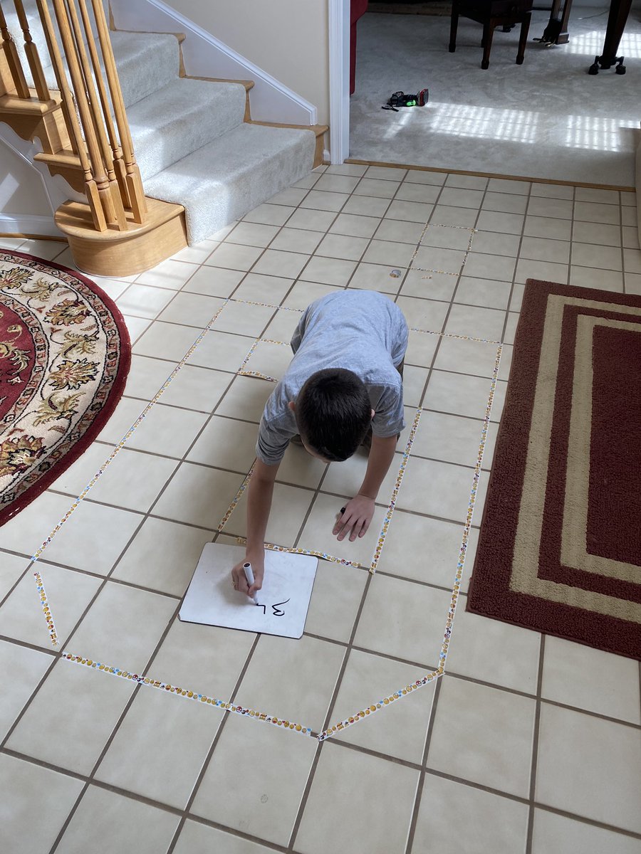 Still tutoring in isolation! We are working on 5th grade Area &amp; Perimeter to keep us on track with the curriculum! 👍🏼 <a href="/fcpsnews/">Fairfax Schools 🌟</a>