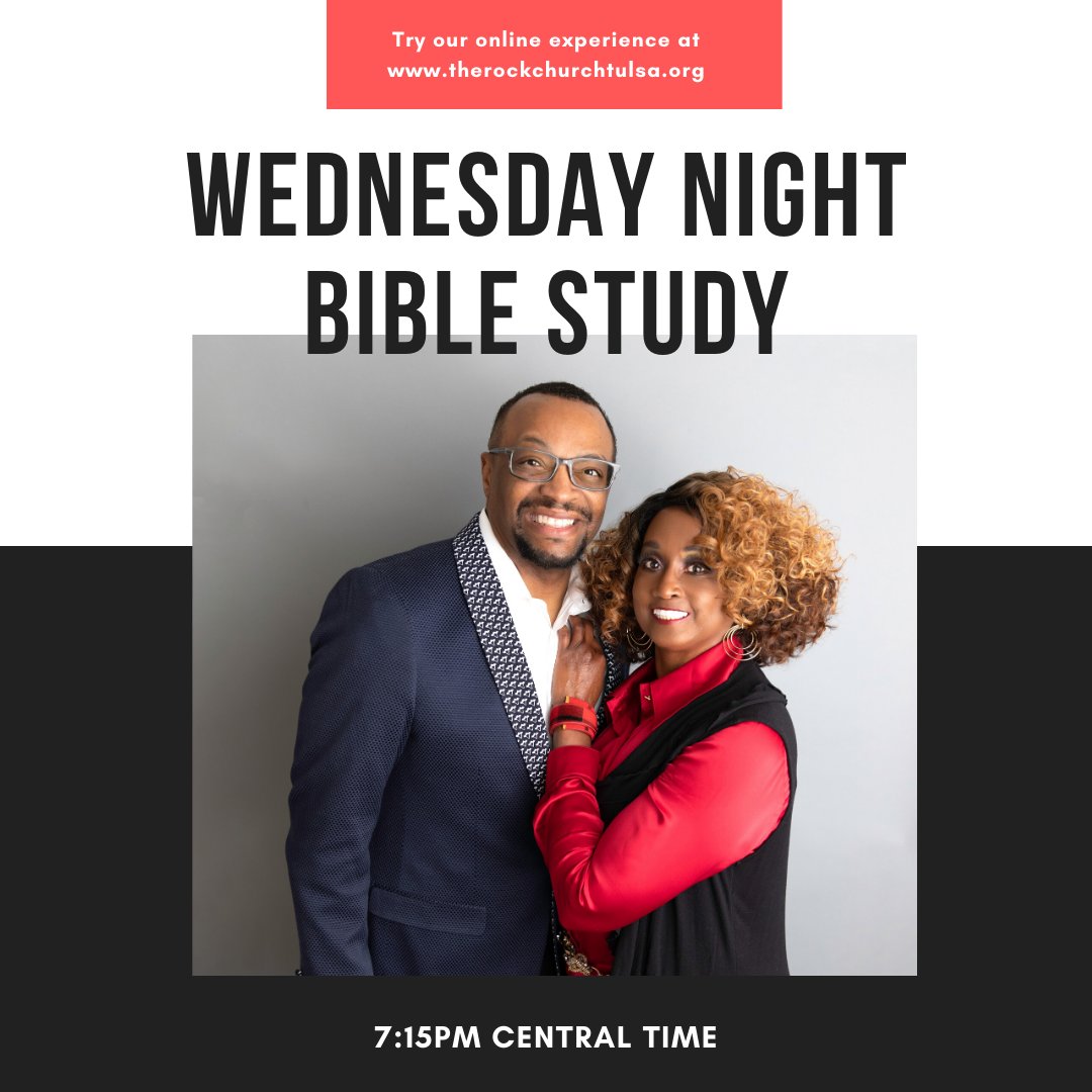 therocktulsa's tweet photo. Join us tomorrow night for Wednesday Night Bible Study at our church office! You can also join us online at https://t.co/qz4089Uybe. https://t.co/iXWitchCCH