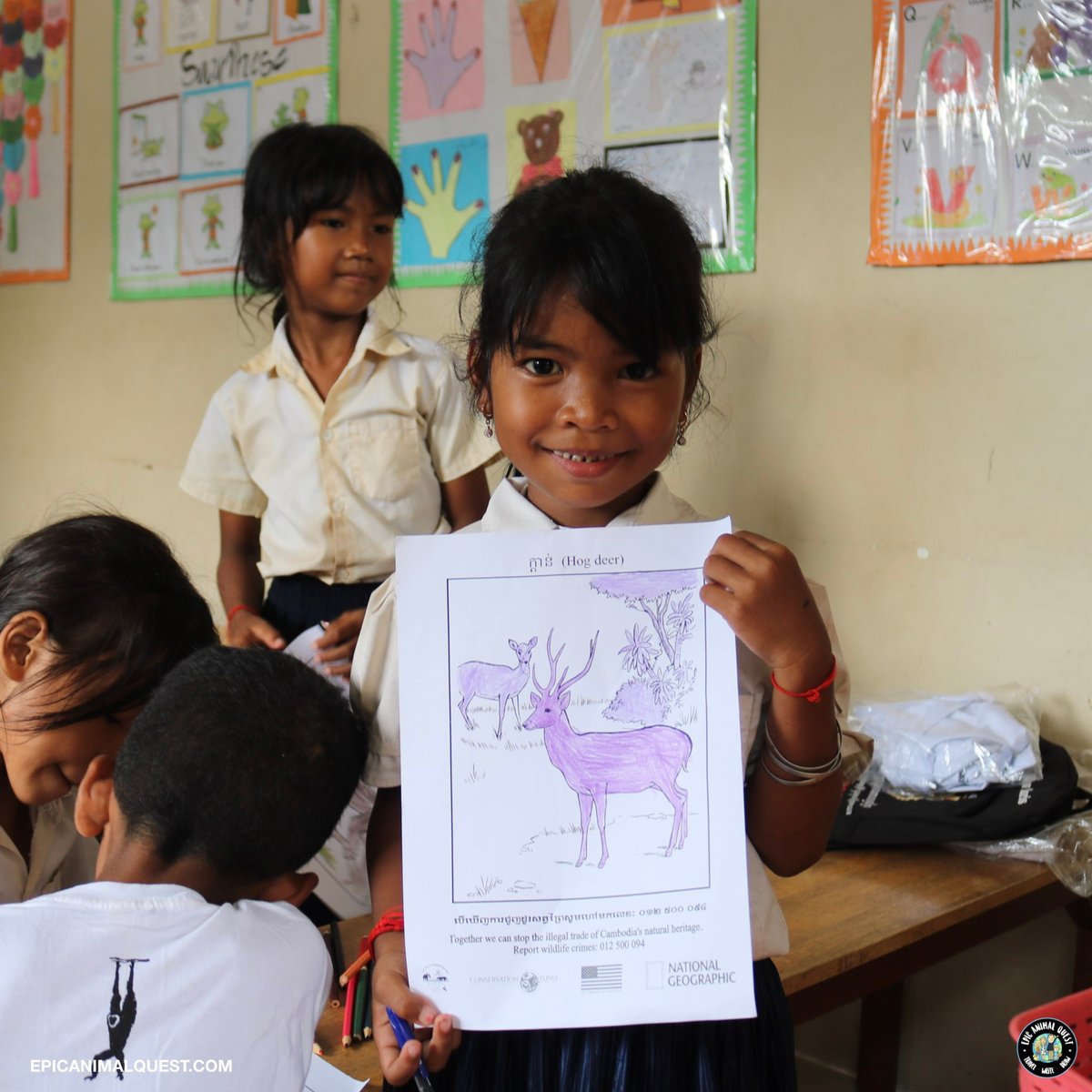 We took this picture during a visit to a local community centre with Wildlife Alliance Cambodia who will be distributing the books later this year. It was great to meet the children and see their amazing colouring skills! 🙏⁠
⁠
soo.nr/rJlX