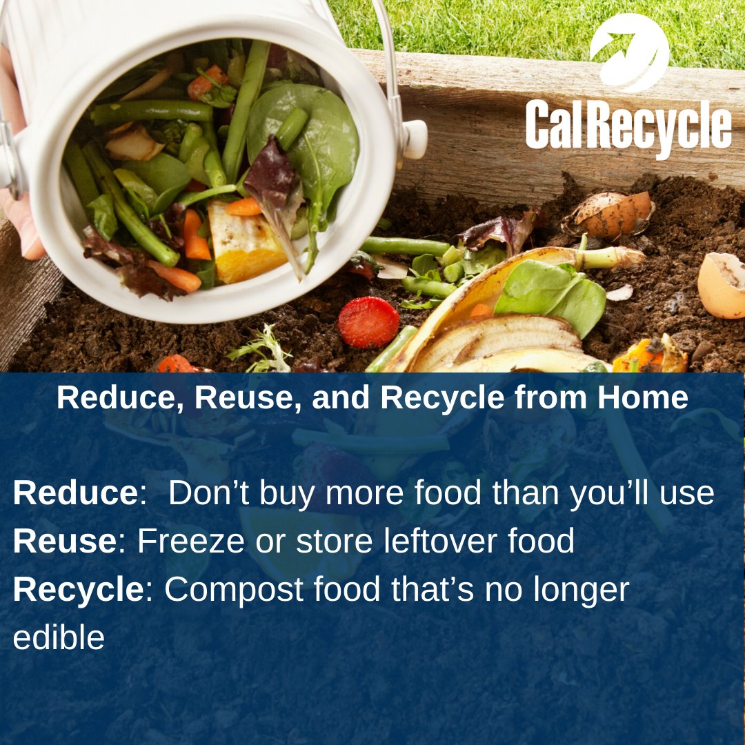 CalRecycle's tweet photo. Even if you need stay home for a while, you can always find ways to go green. #Reduce #Reuse #Recycle ♻️ For home composting tips, go our website: https://t.co/cvJ5xvveVY https://t.co/PVpnszaR9u