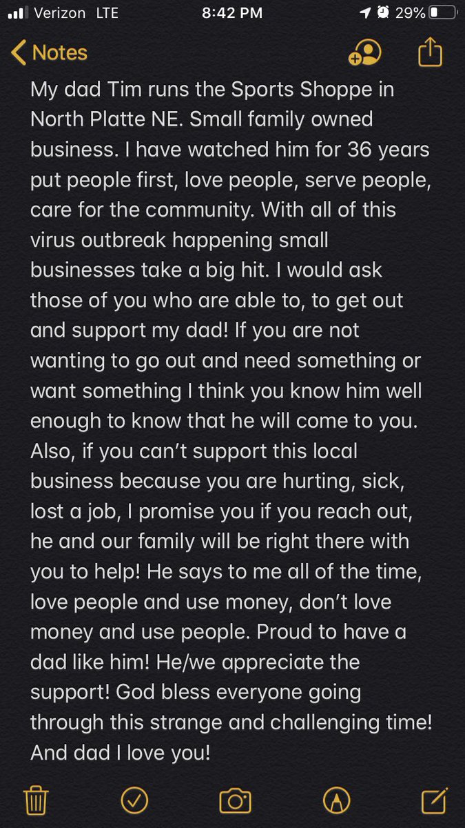 Would appreciate everyone who feels compelled to retweet. My dad Tim has run the Sports Shoppe a family owned sporting goods business for 40 plus years. He is the most selfless person I know! Love you dad!
