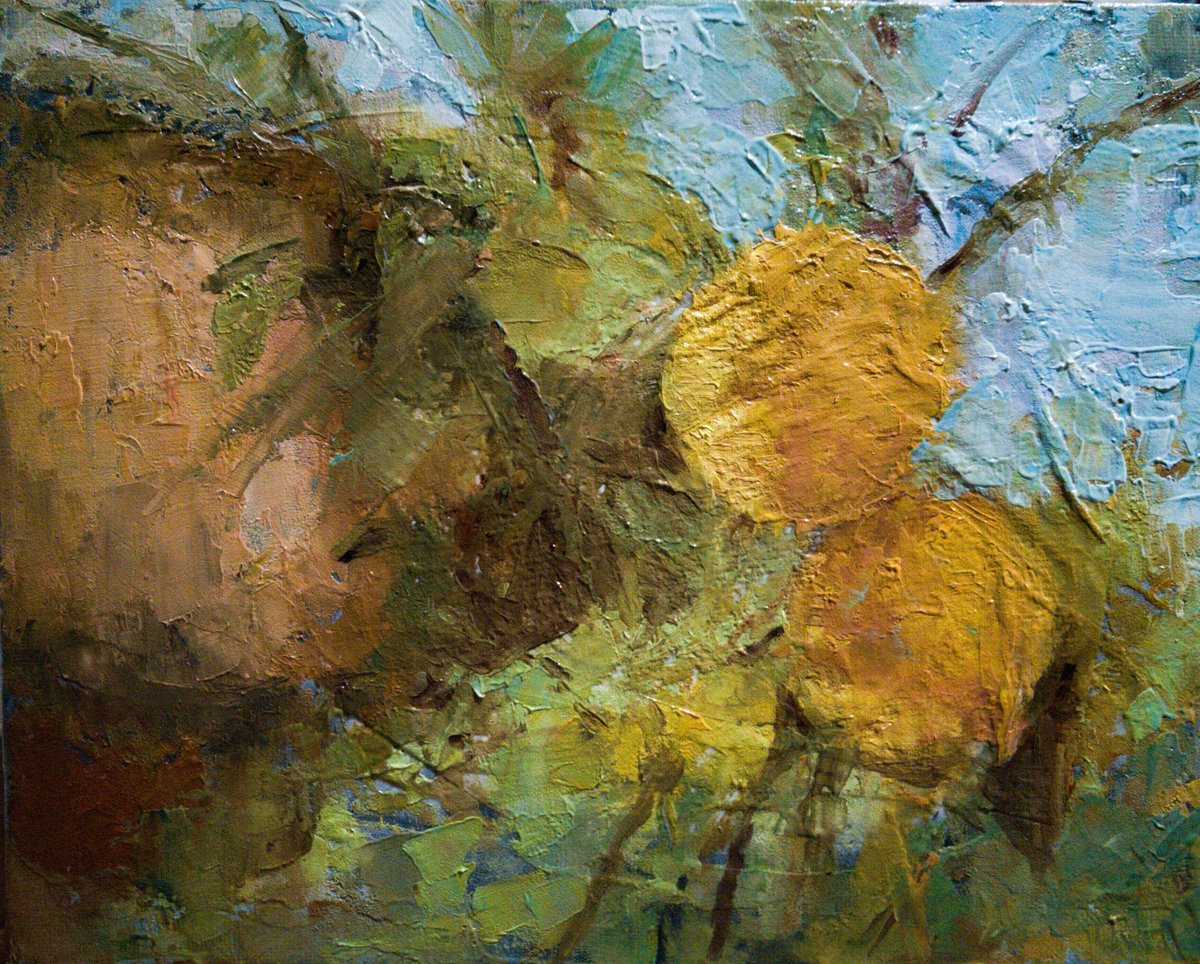 Oil painting, 8"x10" of fruit.. Kinda