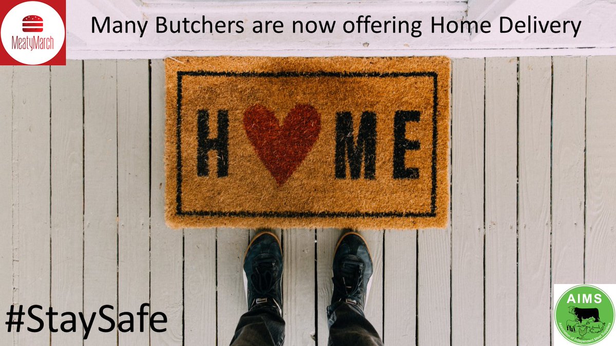 AIMS_Meat's tweet photo. @MeatyMarch2020 - It's brilliant to see so many from across the meat industry stepping up offer home deliveries during the current #coronavirus crisis. 
Contact your local retail or catering butcher and see if they'll deliver to your home
#EatRealFood https://t.co/Z1DZHEM4BO