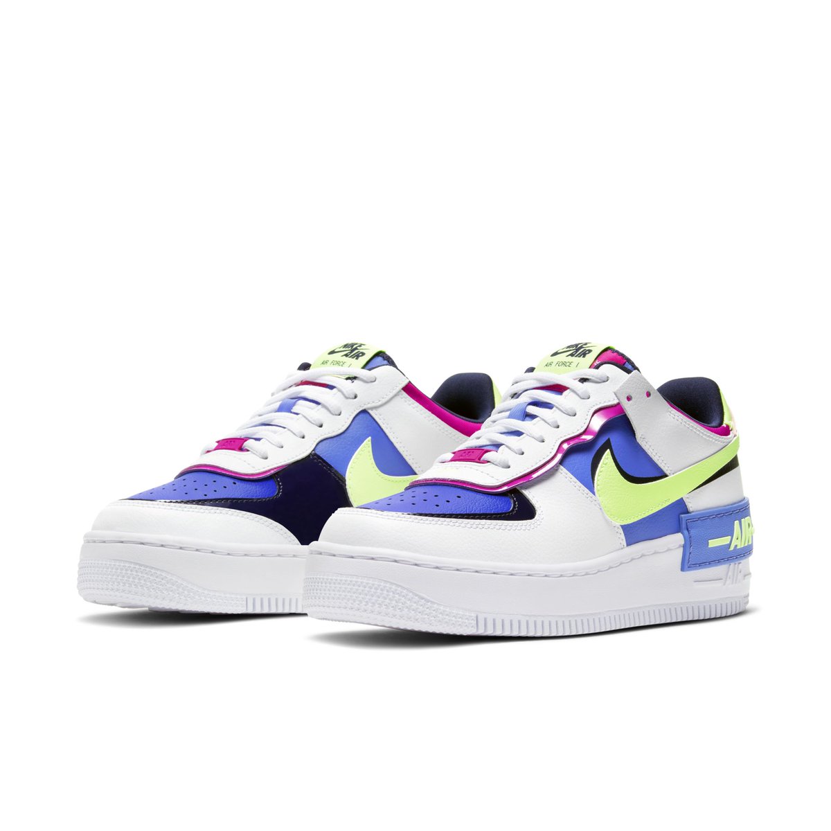 nike air force 1 shadow white barely volt sapphire fire pink