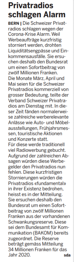 benjaminbruni's tweet photo. Sofortmassnahmen für die Schweizer Privatradios gefordert. @Radio_Basilisk #teambasilisk #COVID19 https://t.co/sXyMuq7Fhl