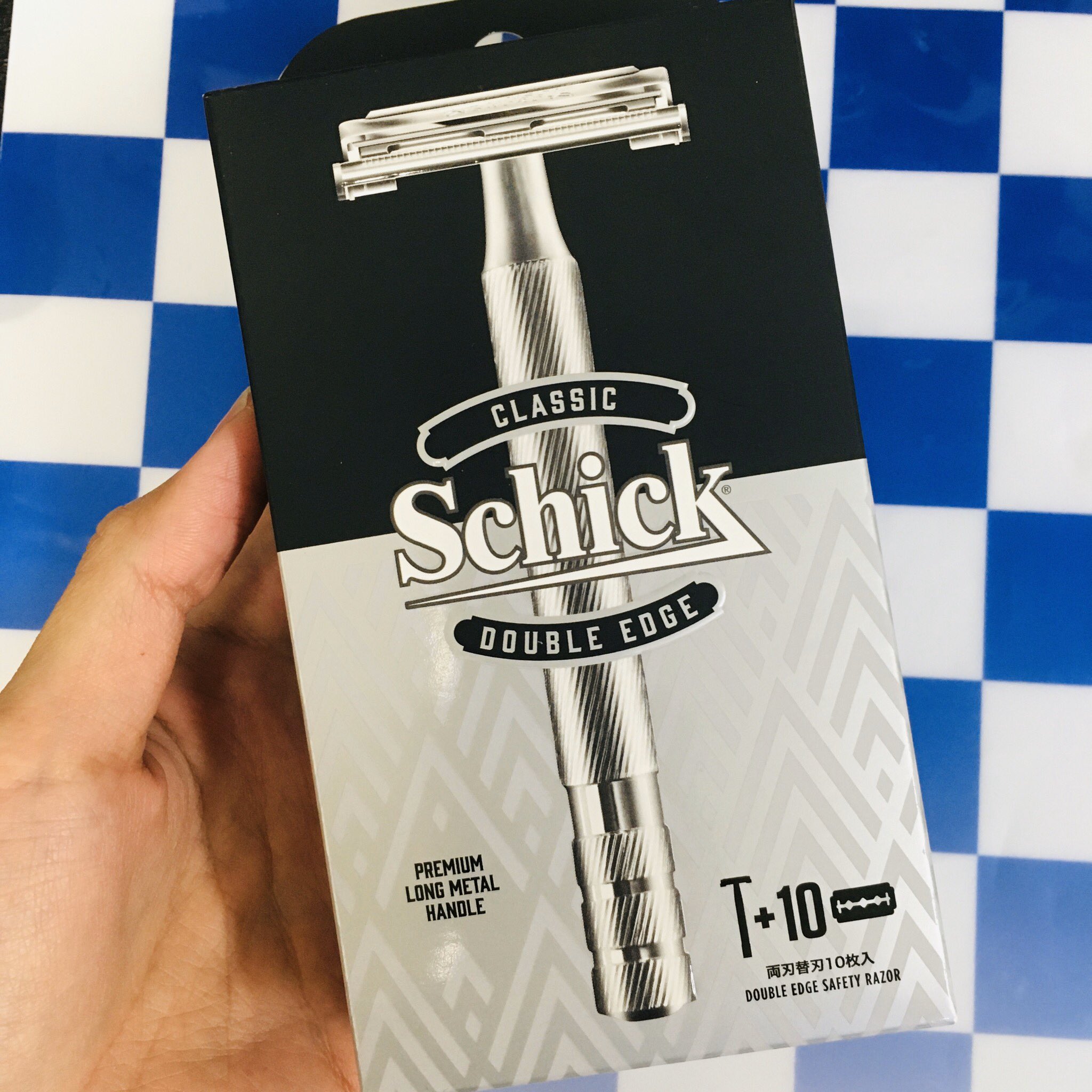 Schick(シック)シッククラシックダブルエッジメタルホルダーシルバー(替刃10コ付)髭剃りカミソリ