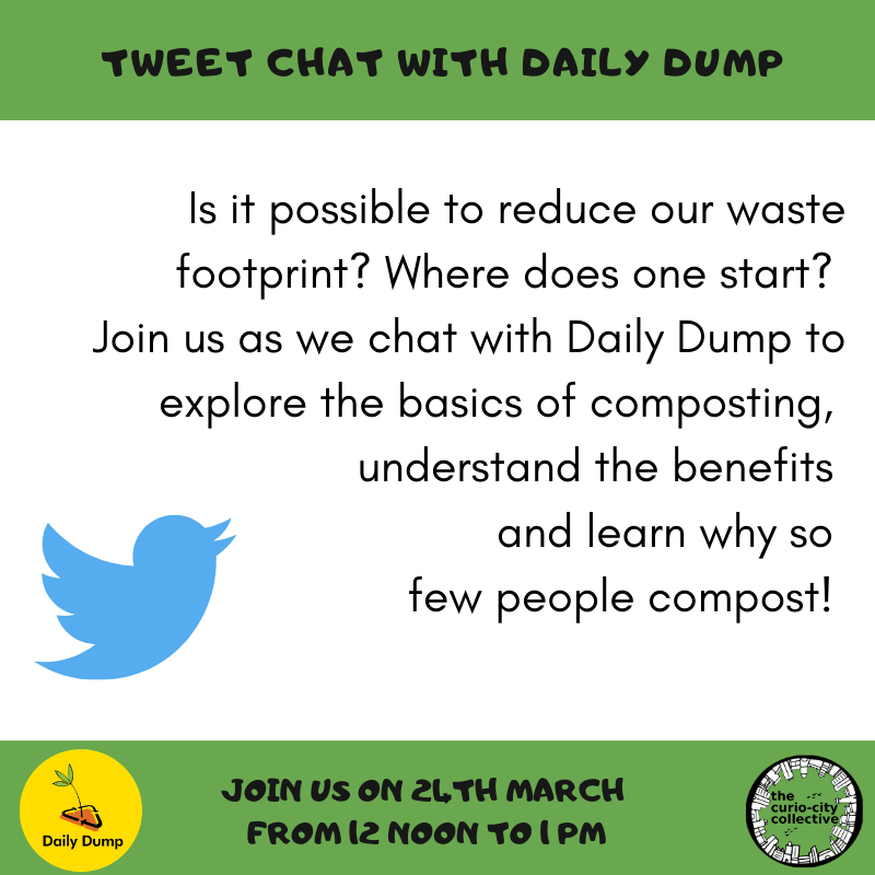 CurioCity_org's tweet image. Is it possible to reduce our waste footprint? Where does one start? 
Join us as we chat with @Compostwali to explore the basics of composting, understand the benefits and learn why so 
few people compost! 

#StartComposting #Waste #WasteManagement #India